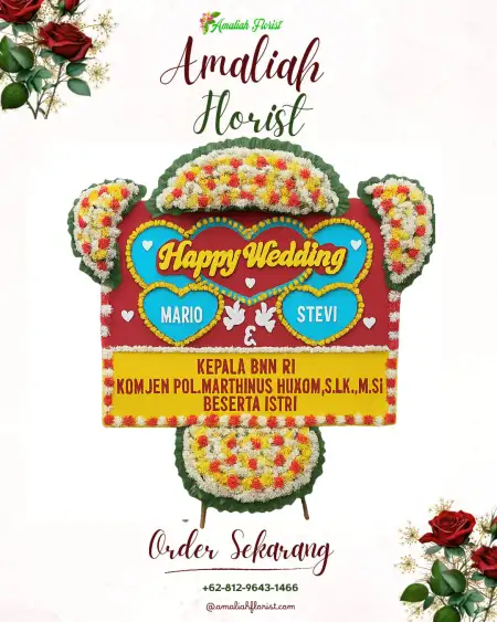 Papan Bunga Pernikahan Buahan Kaja
